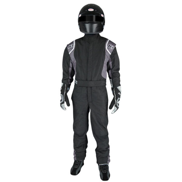 Precision II YOUTH Fire Suit - SFI-5 Black and Grey